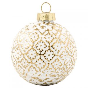 greengate ball glass flower gold hanging small