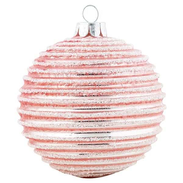 Ball glass pink w/silver hanging