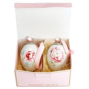 Greengate Decorative Egg Set of 2 - Meryl White