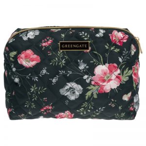 GreenGate Wash Bag Cosmetic Bag Large Meadow Black
