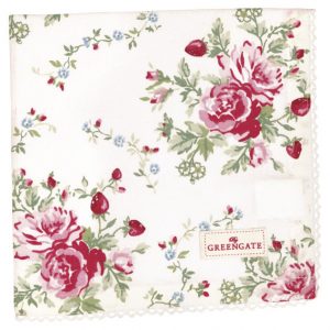 GreenGate Napkin With Lace – Brødkurvsserviet – Mary White