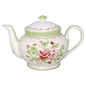 GreenGate Teapot round - Tekande – Mary white
