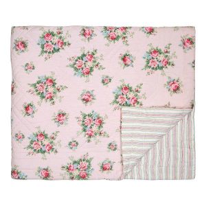 GreenGate Bed cover / Quilt / Tæppe Aurelia Pale Pink 140 x 220 cm.