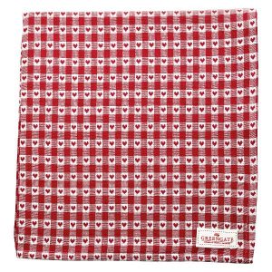GreenGate Juledug - Heart Petit - 145 x 250 cm.
